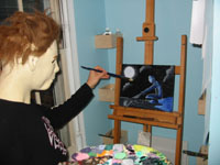 Artist masked for inspiration